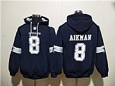 Men's Dallas Cowboys #8 Troy Aikman Navy Ageless Must-Have Lace-Up Pullover Hoodie,baseball caps,new era cap wholesale,wholesale hats